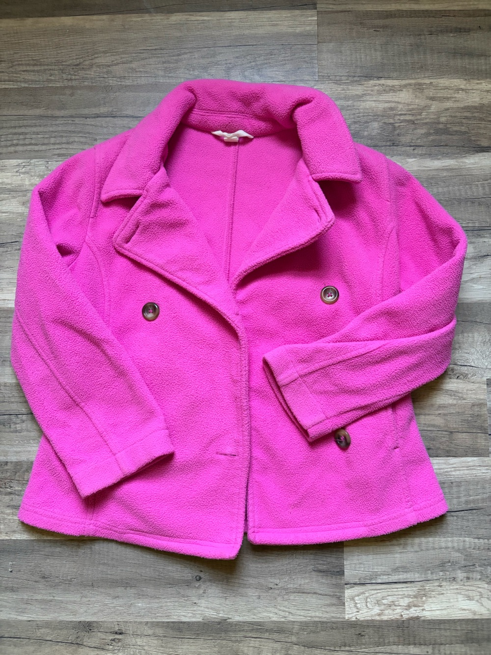 Lands' End Girls' Hot Pink Pea Coat - Button Front
